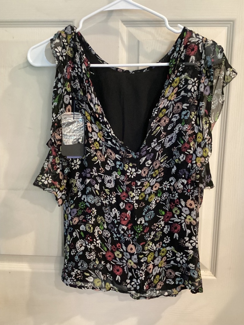 REBECCA MINKOFF NWT COLD SHOULDER VISCOSE TOP xsmall